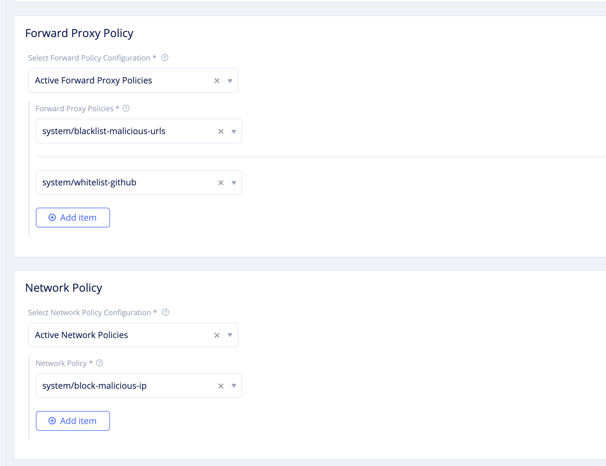 Figure: Network Firewall Configuration