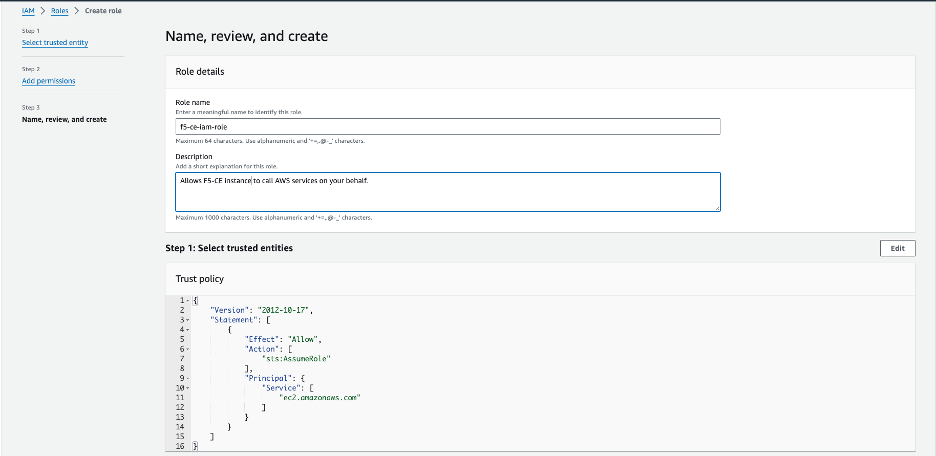 Figure: IAM Role Configuration