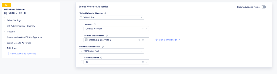 Figure: Configure Load Balancer